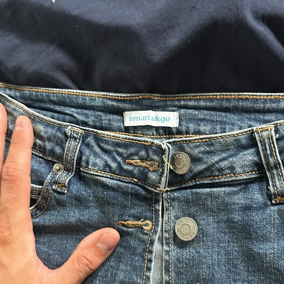 Jean skirt, button up. - Picture 2 of 4